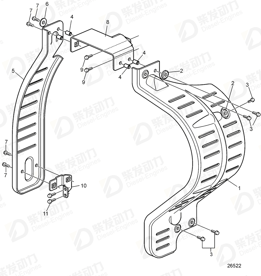 volvo penta Bracket 3839168 Drawing